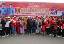 Hut KORPRi Ke-51 Pemkab Lam – Bar Menggelar Kegiatan Jalan Sehat