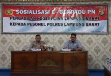 Polres Lampung Barat Mengikuti Sosialisasi Tentang E-Berpadu Dari Pengadilan Negeri Liwa Lambar
